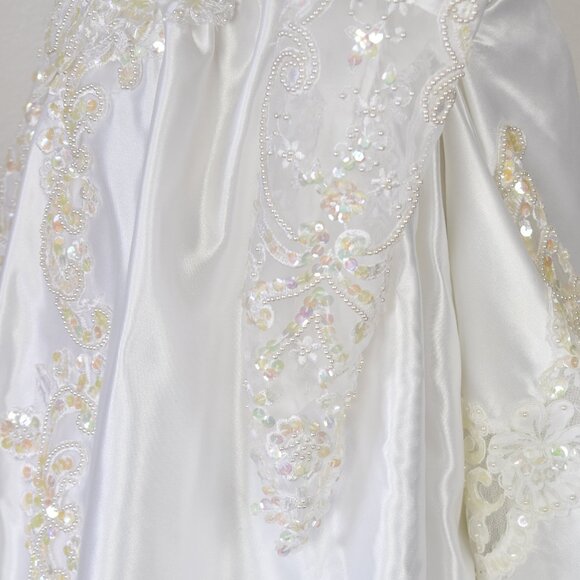 Vintage 80s 90s Wedding Gown Dress Royal Train - 0/2 - Picture 8 of 17